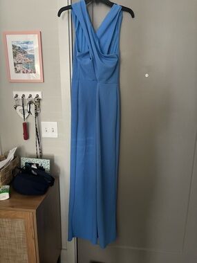 Blue Criss-Cross Cut-out Women’s Jumpsuit